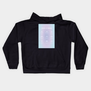 Angel Numbers Chart Purple Blue Aura Gradient Kids Hoodie